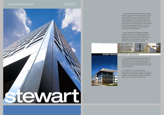 Stewart Title, 9x12 brochure, Photoshop, Illustrator, InDesign (2002)