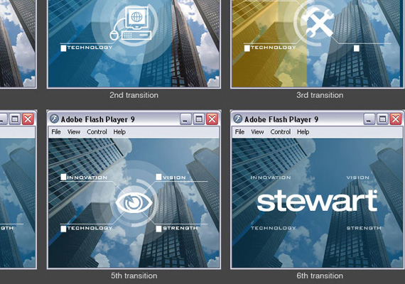 Stewart Title, corporate website animated intro, Flash (2003)